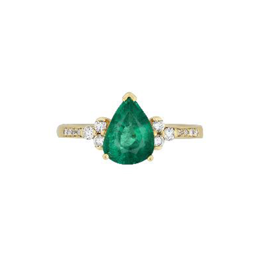 Emerald Ring in 18K Yellow Gold
