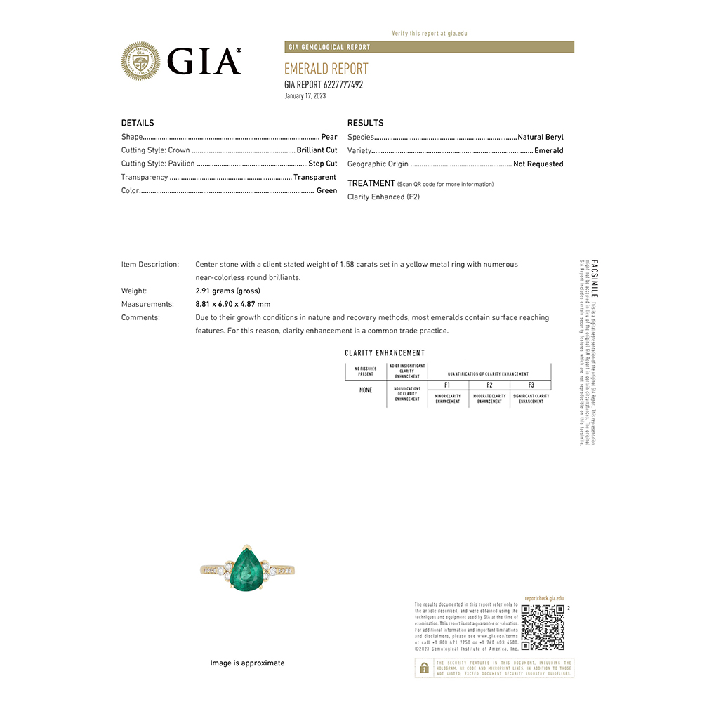 Emerald Ring in 18K Yellow Gold