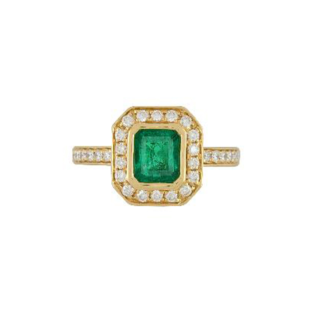 Emerald Ring in 14K Yellow Gold