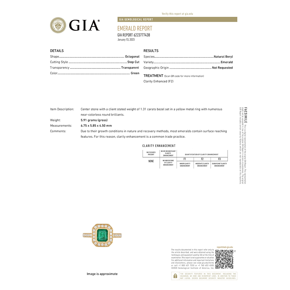 Emerald Ring in 14K Yellow Gold