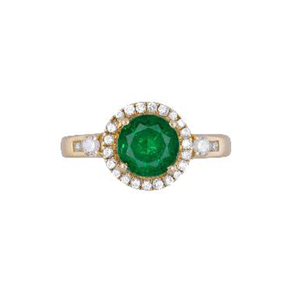 Emerald Ring in 14K Yellow Gold