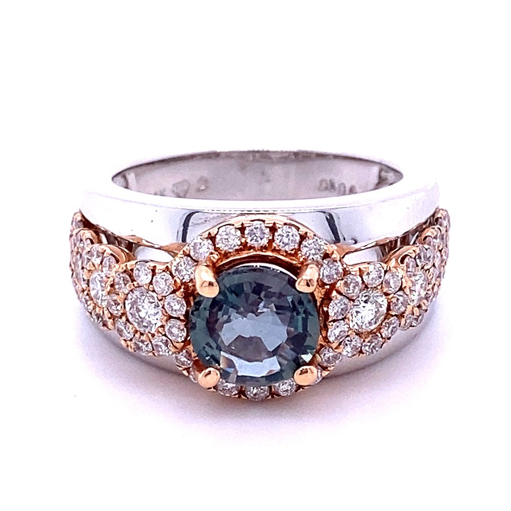 Alexandrite Ring in 14K Two Tone Gold