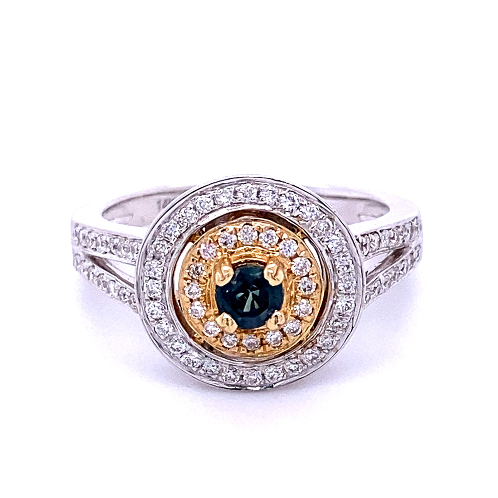 Alexandrite Ladies Ring in 14K Two Tone Gold