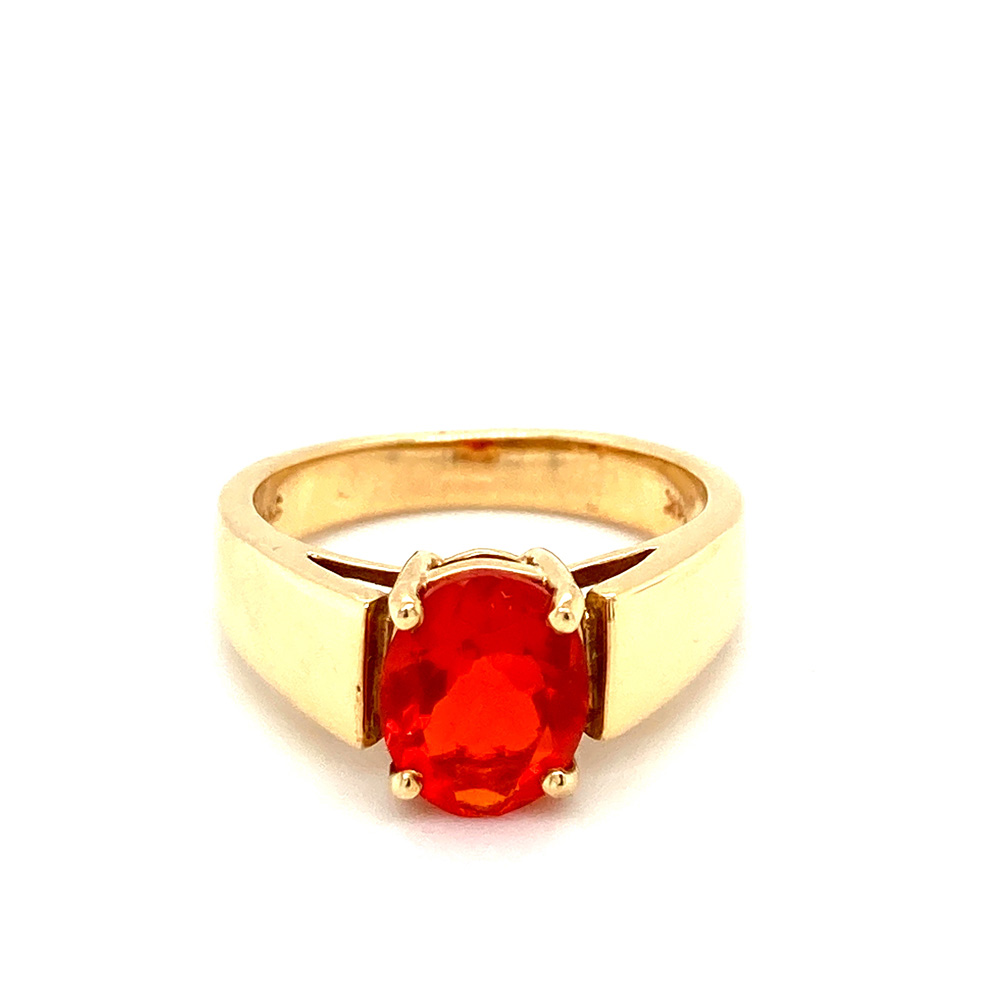 Fire Opal Ring in 14K Yellow Gold