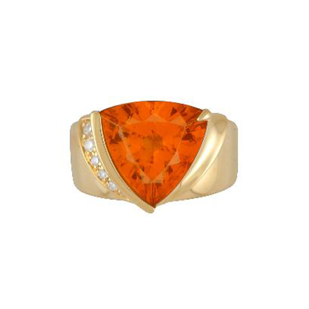 Fire Opal Ring in 18K Yellow Gold