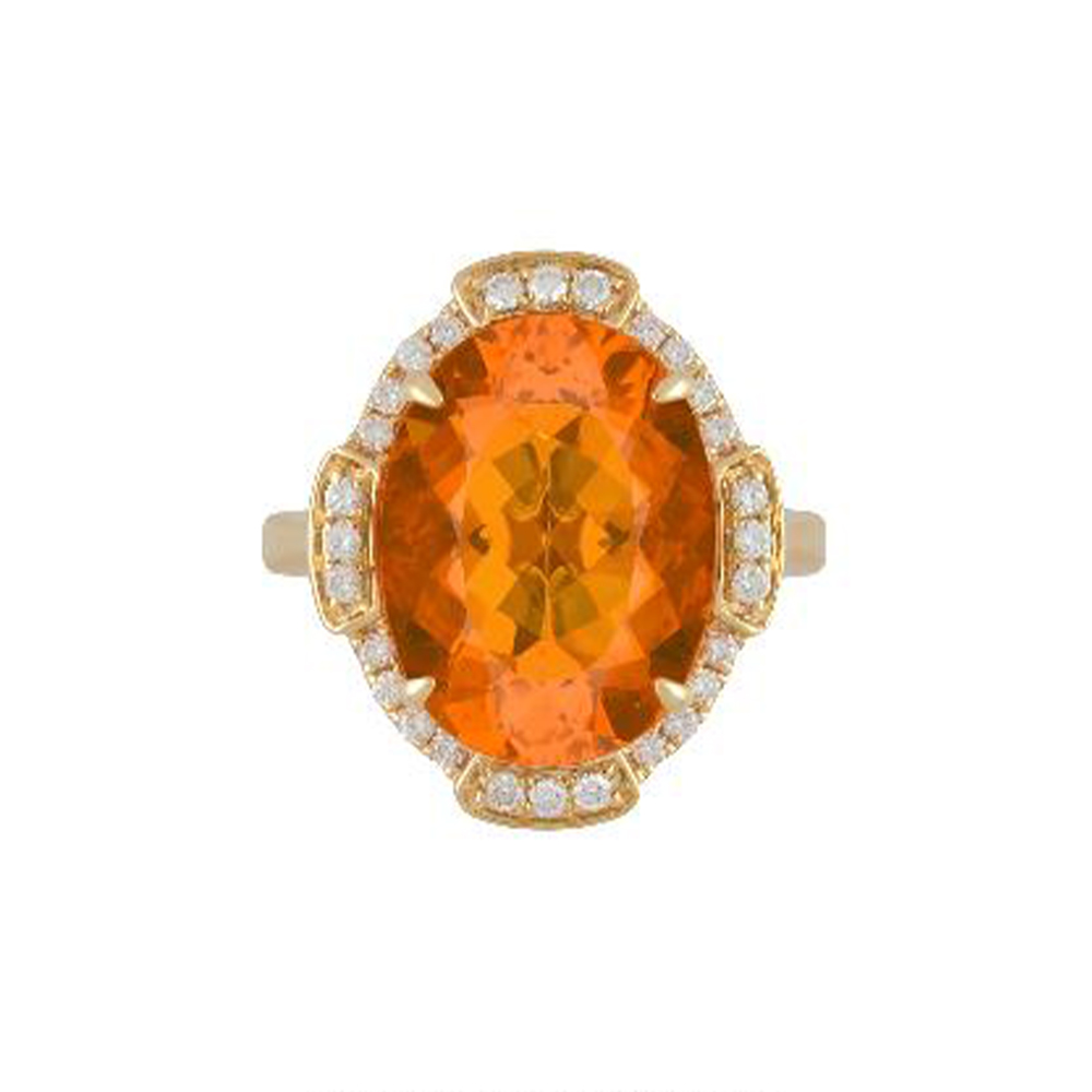 Fire Opal Ring in 18K Yellow Gold