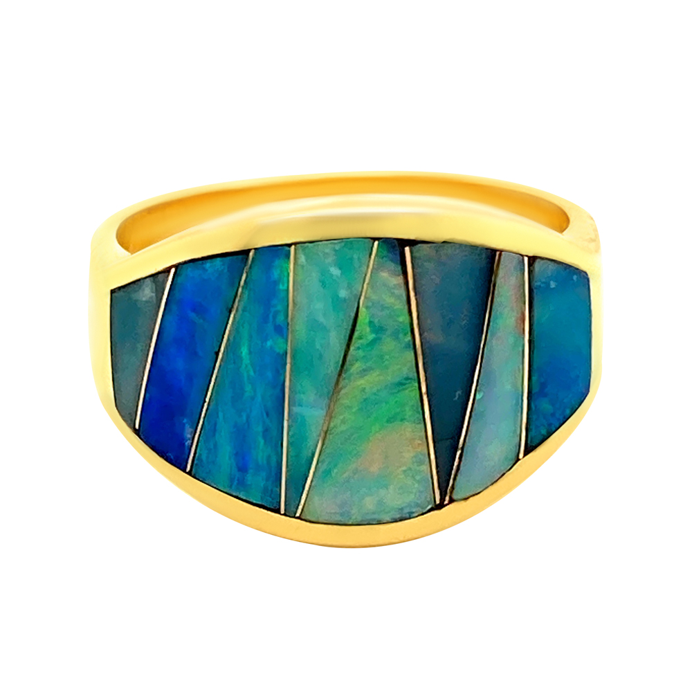 Gilson Opal Mens Ring in 14K Yellow Gold