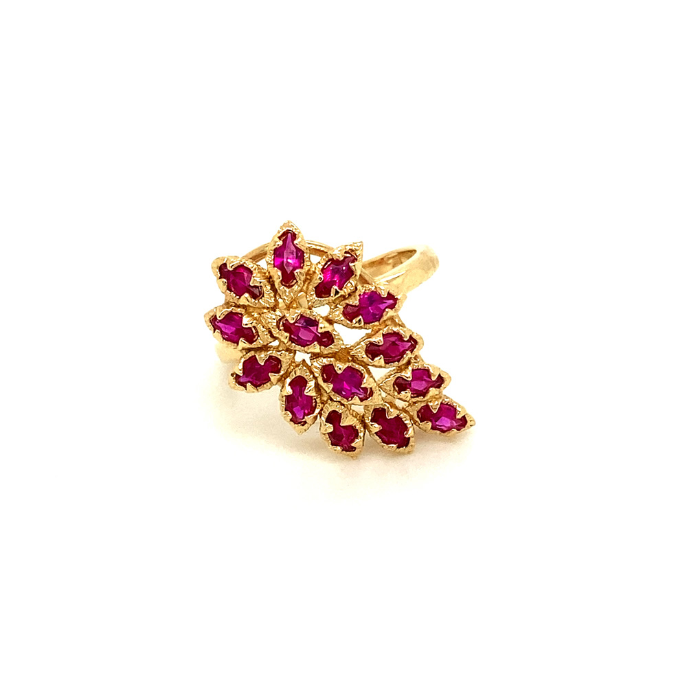 Ruby Ladies Ring in 14K Yellow Gold