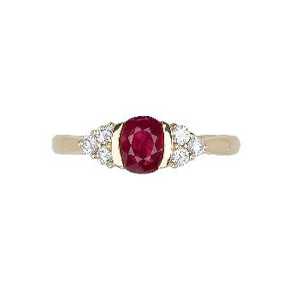 Mozambique Ruby Ring in 14K Yellow Gold