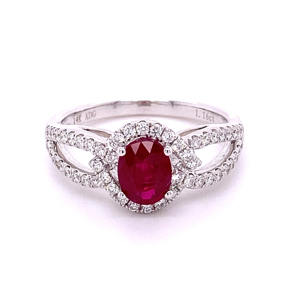 Mozambique Ruby Ring in 14K White Gold