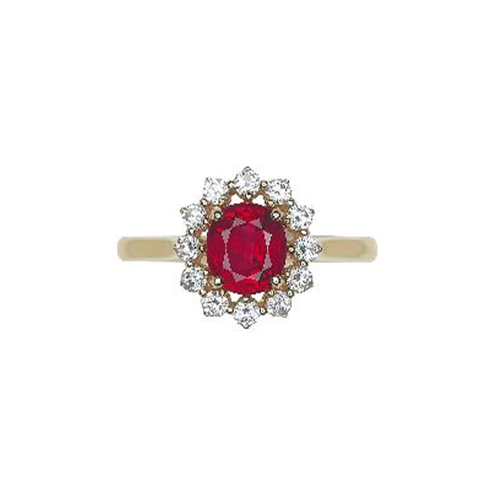Mozambique - No Heat Ruby Ring in 14K Yellow Gold