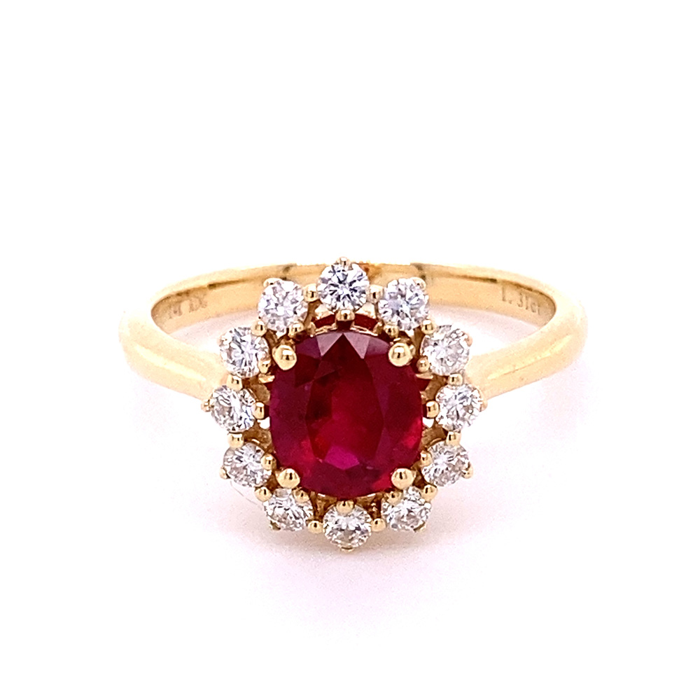 Mozambique - No Heat Ruby Ring in 14K Yellow Gold