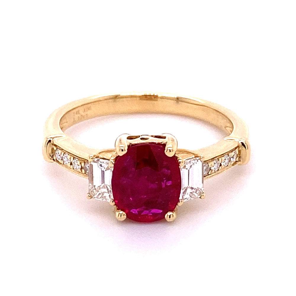 Mozambique Ruby Ring in 14K Yellow Gold