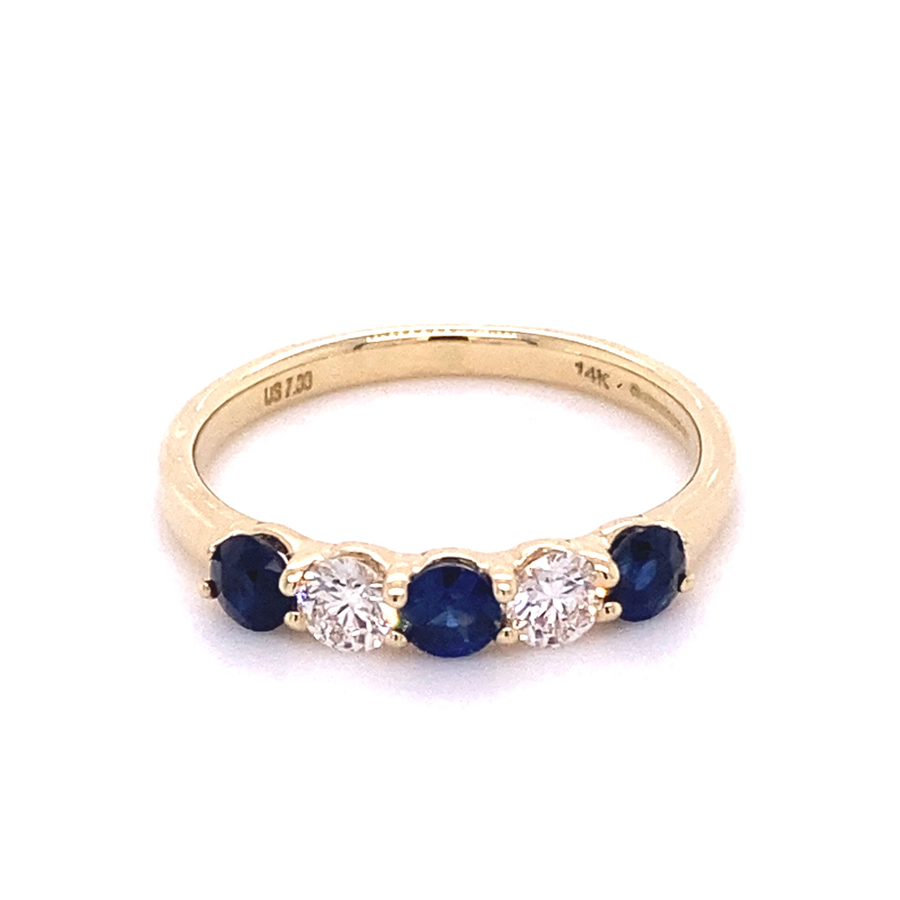 Blue Sapphire Ladies Ring in 14K Yellow Gold
