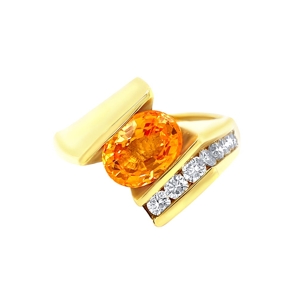 Yellow Sapphire Ladies Ring in 18K Yellow Gold