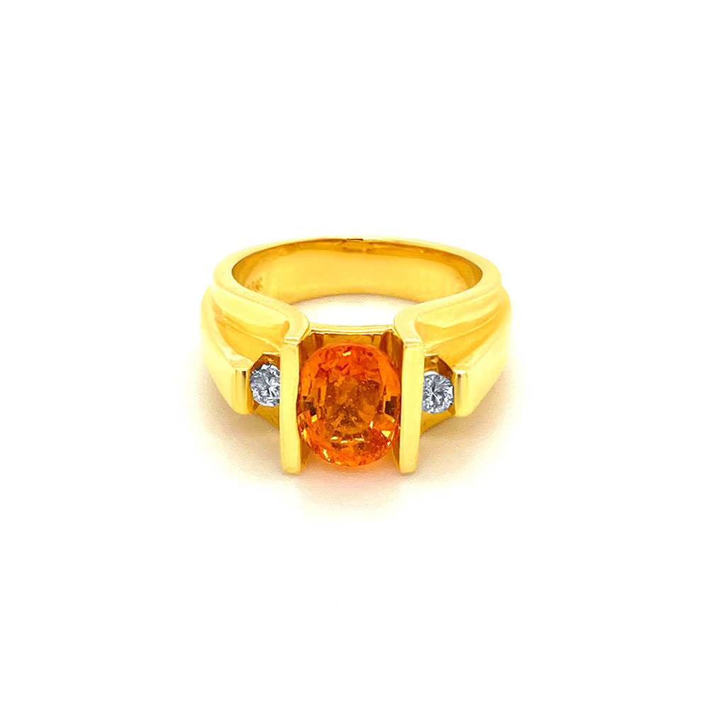 Yellow Sapphire Ladies Ring in 18K Yellow Gold