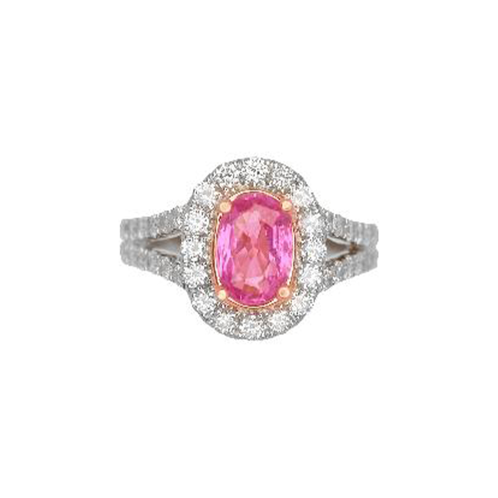 Pink Sapphire Ring in 14K Yellow Gold