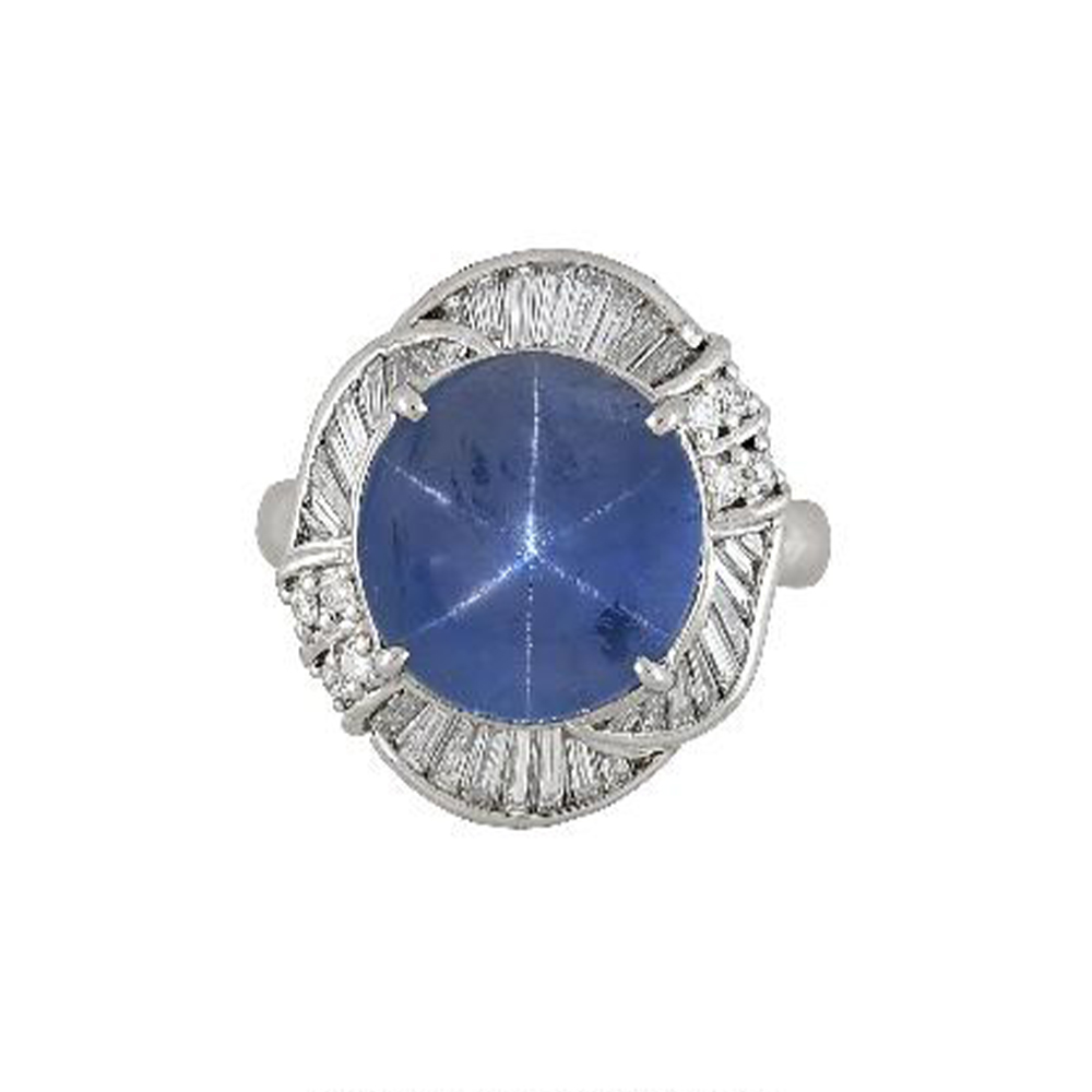Star Sapphire Ring in Platinum