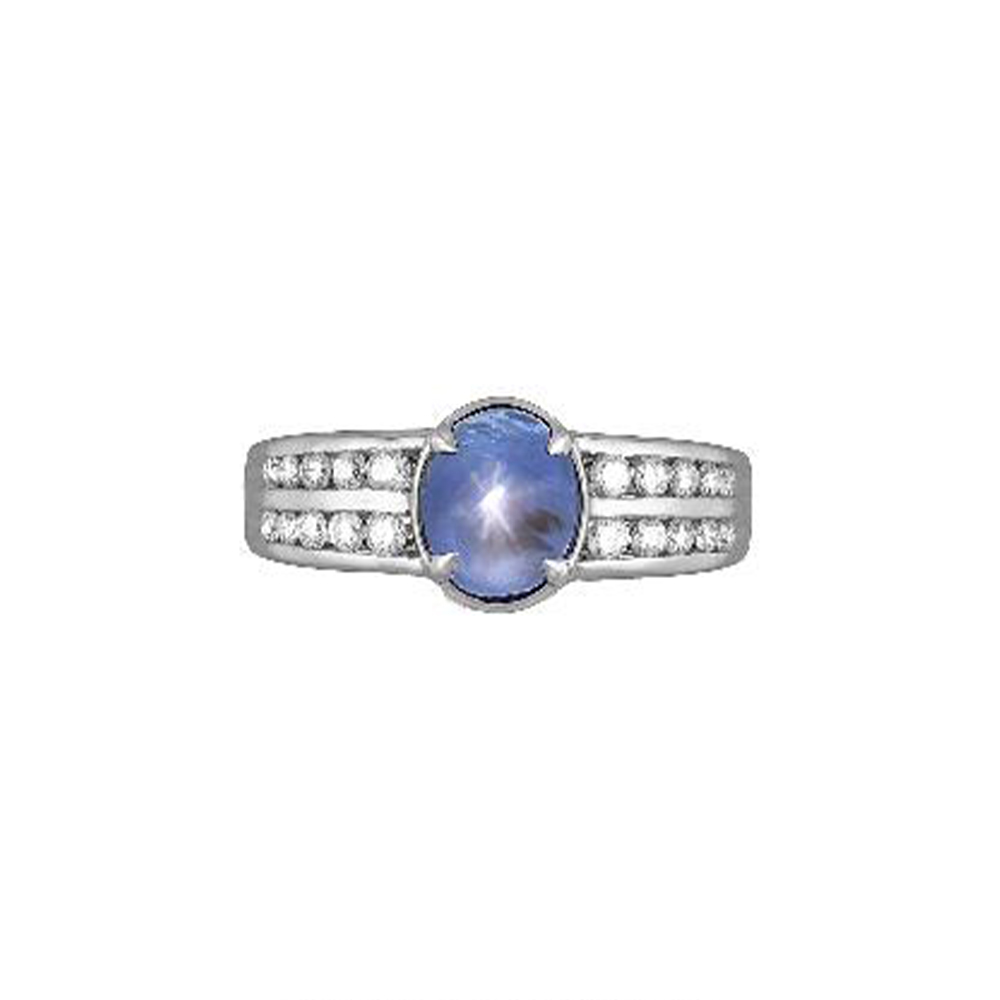 Star Sapphire Ring in Platinum
