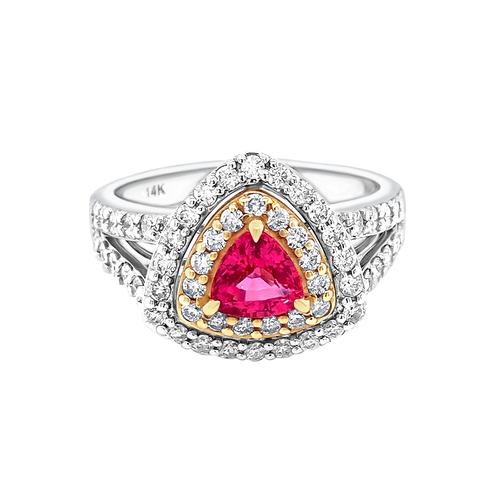Pink Spinel Ring in 14K Two Tone Gold