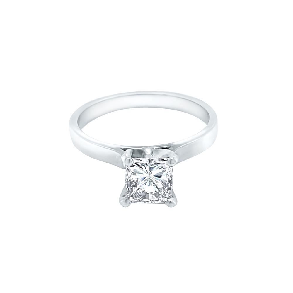 White Diamond Ring in 14K White Gold