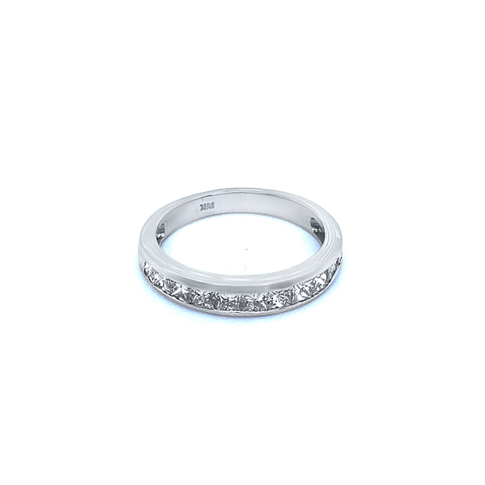 11 Stone Diamond Ladies Band Ring in 14K White Gold