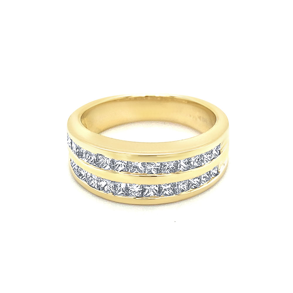 Diamond Ladies Fancy Band Ring in 14K Yellow Gold