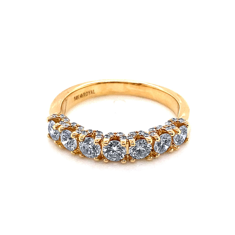 7 Stone Diamond Ladies Band Ring in 14K Yellow Gold