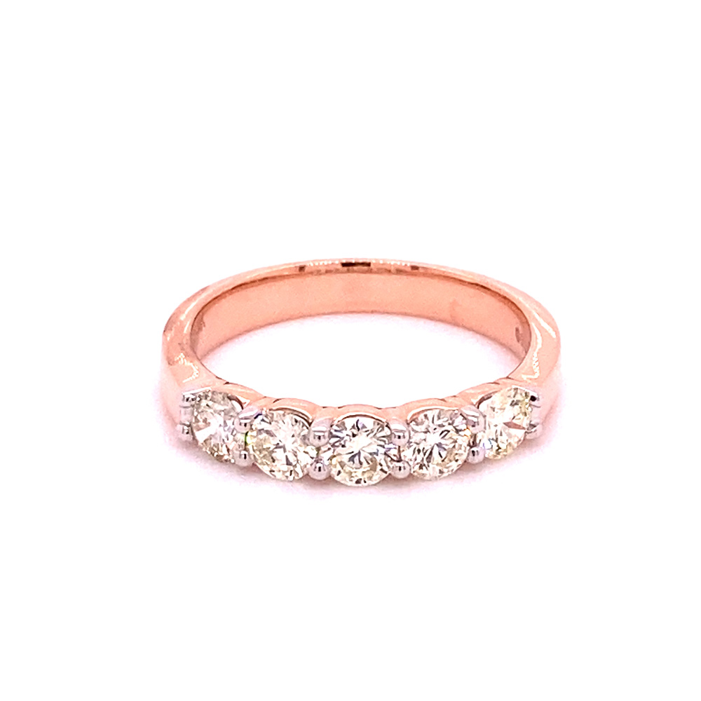 Diamond Band Ladies Ring in 14K Rose Gold