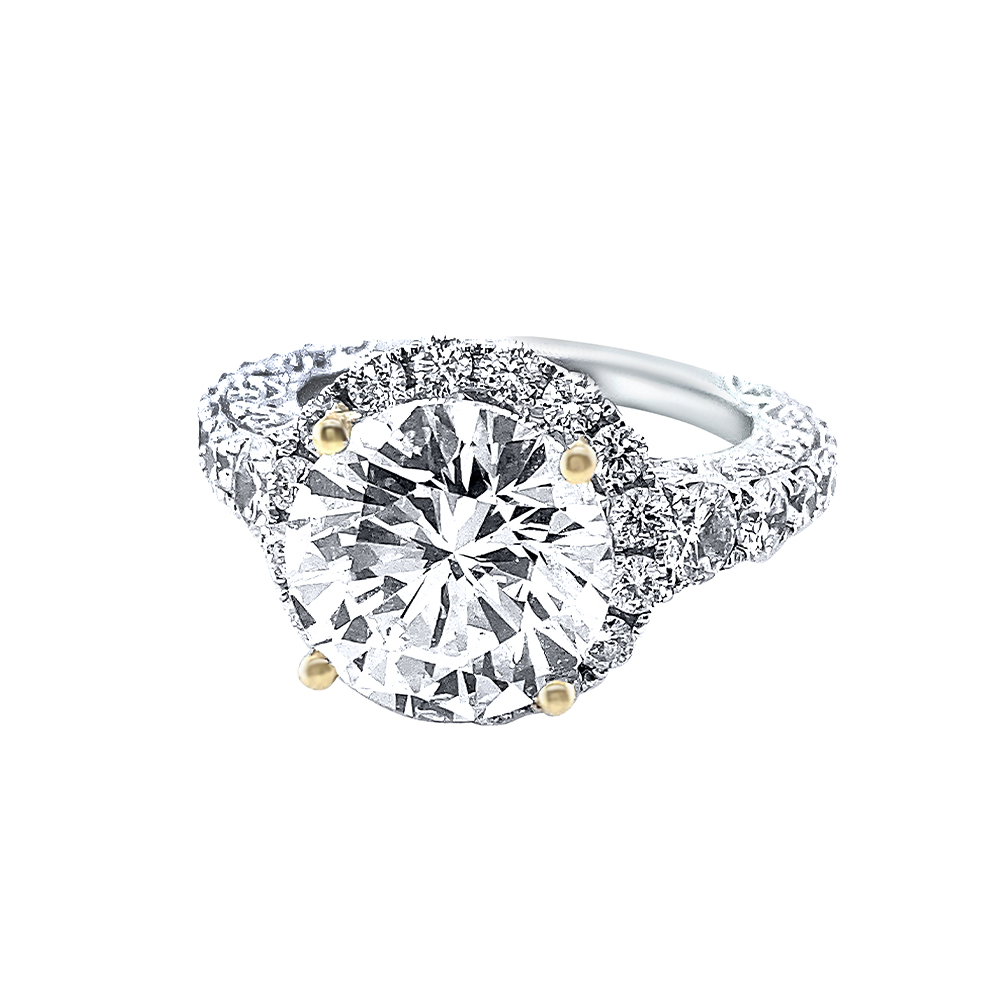 White Diamond Ring in 18K White Gold