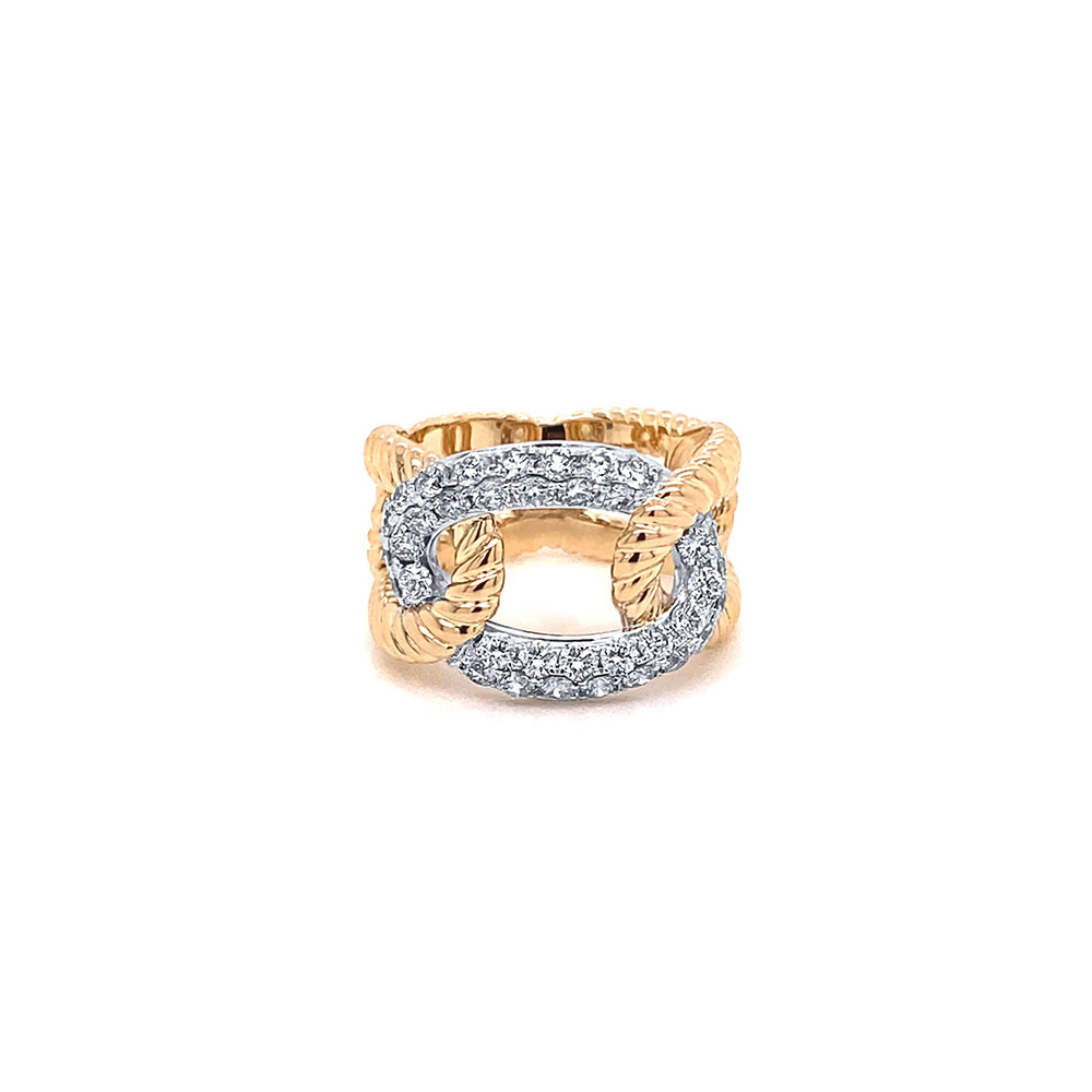 Diamond Fancy Ladies Ring in 14K Two Tone Gold