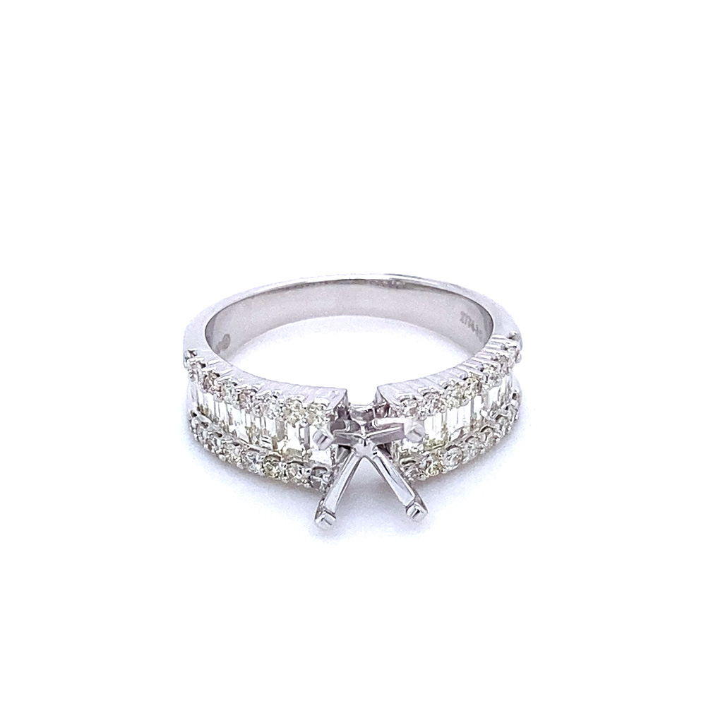 Diamond Semimount Ladies Ring in 14K White Gold