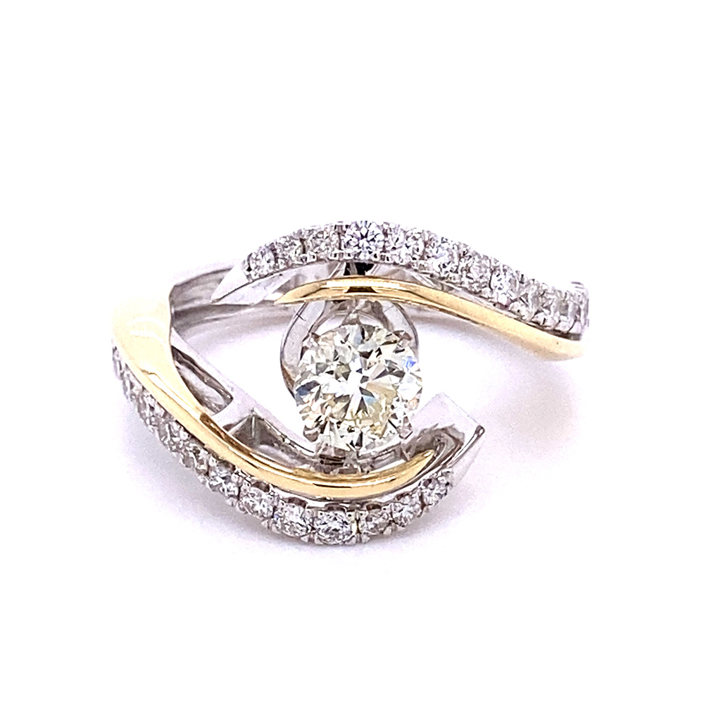 Diamond Ladies Ring in 14K Two Tone Gold