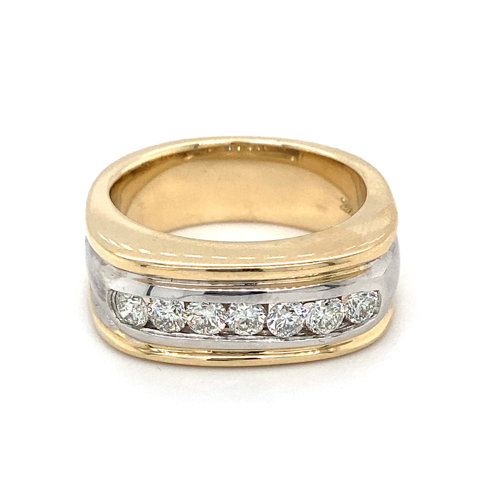 Diamond Mens Ring in 14K Two Toned Gold