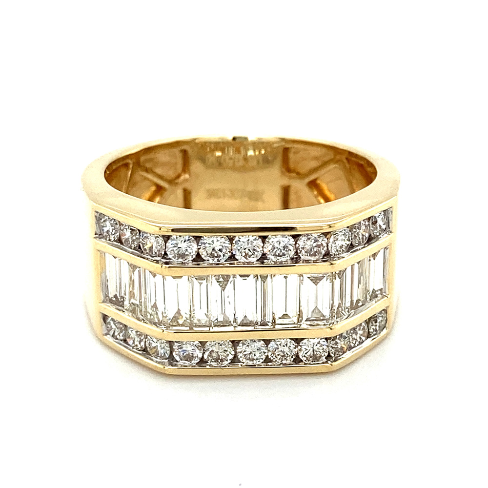 Diamond Mens Ring in 14K Yellow Gold