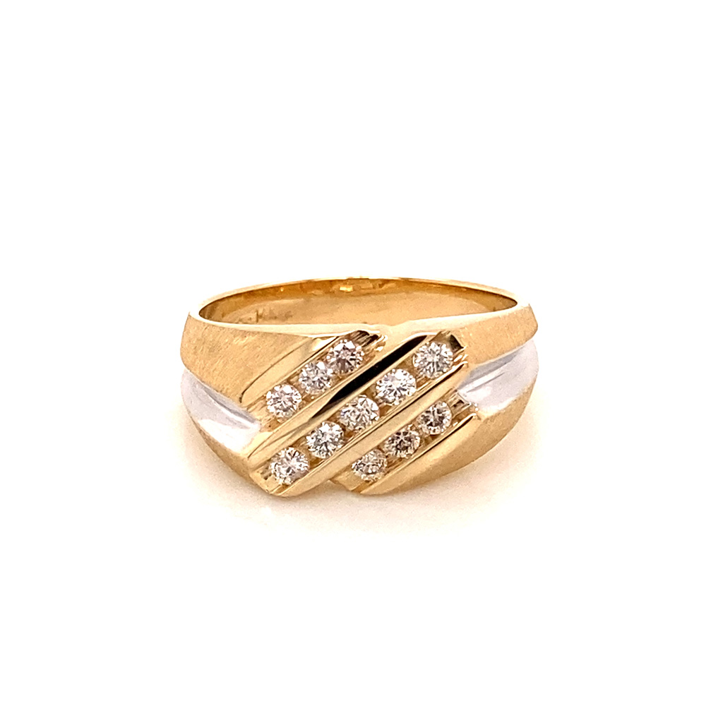 Diamond Mens Ring in 14K Yellow Gold