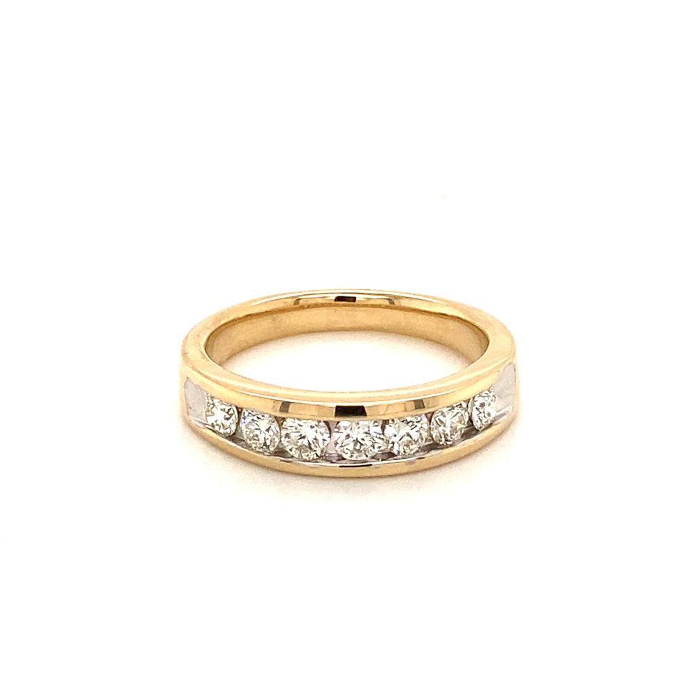 Diamond Mens Band Ring in 14K Yellow Gold