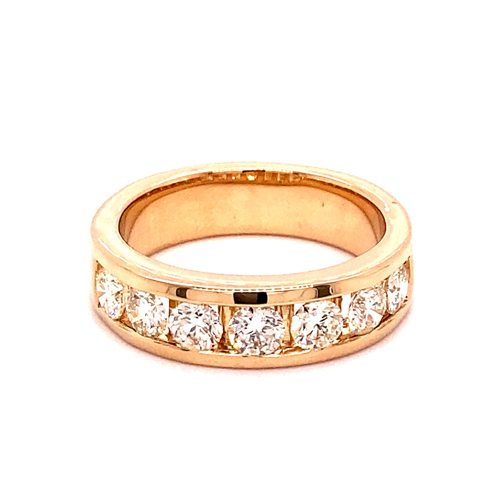 Diamond Mens Band Ring in 14K Yellow Gold