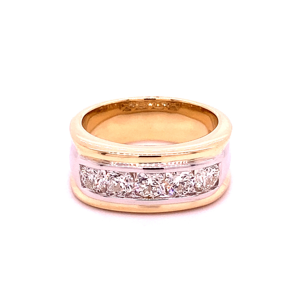 Diamond Mens Ring in 14K Two Tone Gold