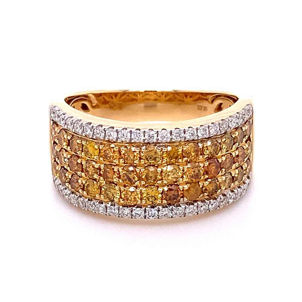 Natural Yellow-Orange Diamond Ring in 14K Yellow Gold