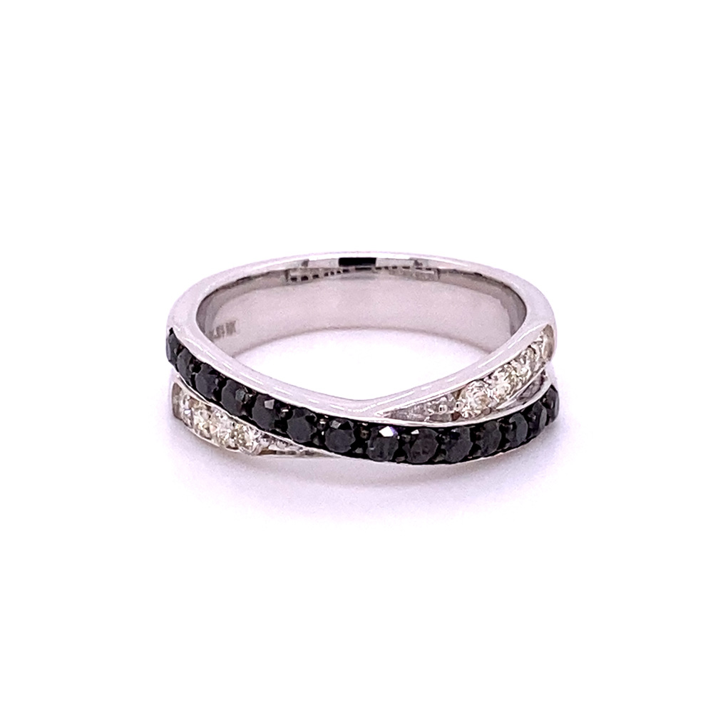 Black Diamond Ring in 14K White Gold
