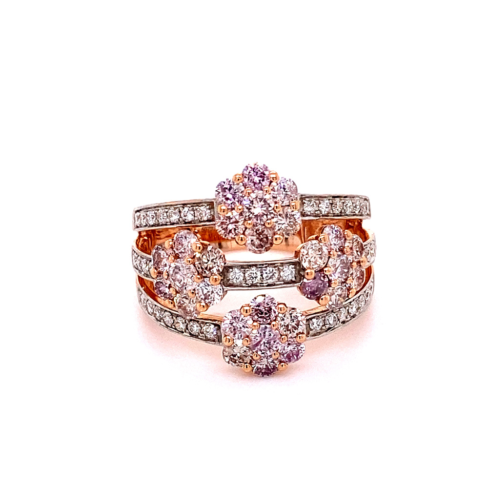 Pink Diamond Ladies Ring in 14K Rose Gold