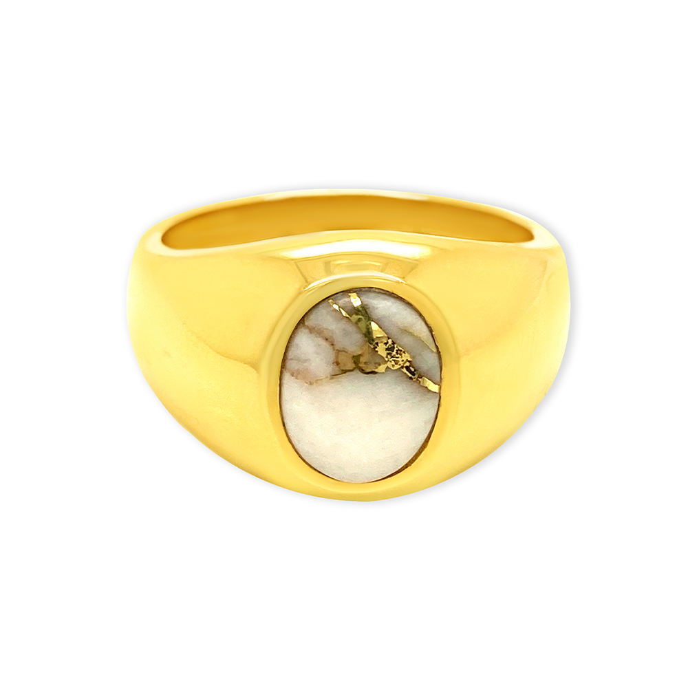 Glacier Gold Mens Ring in 14K Yellow Gold
