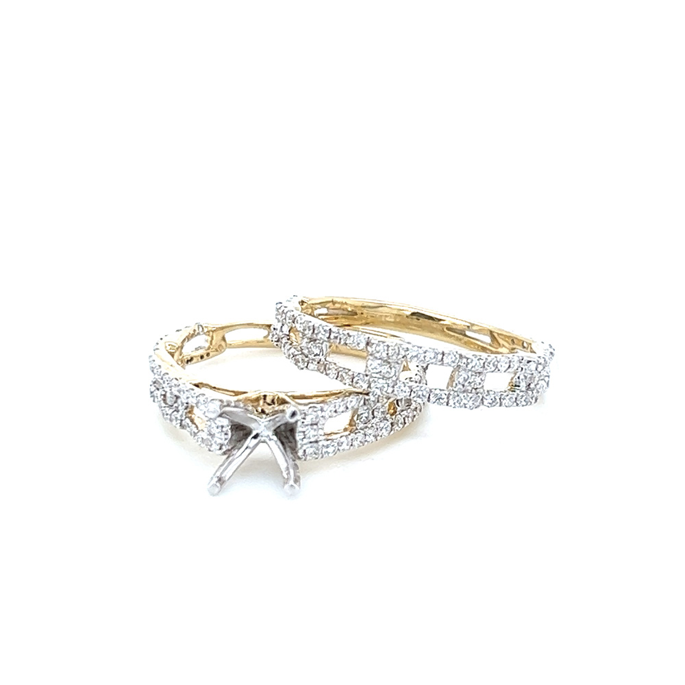 Diamond Semimount Ring in 14K Two Toned Gold