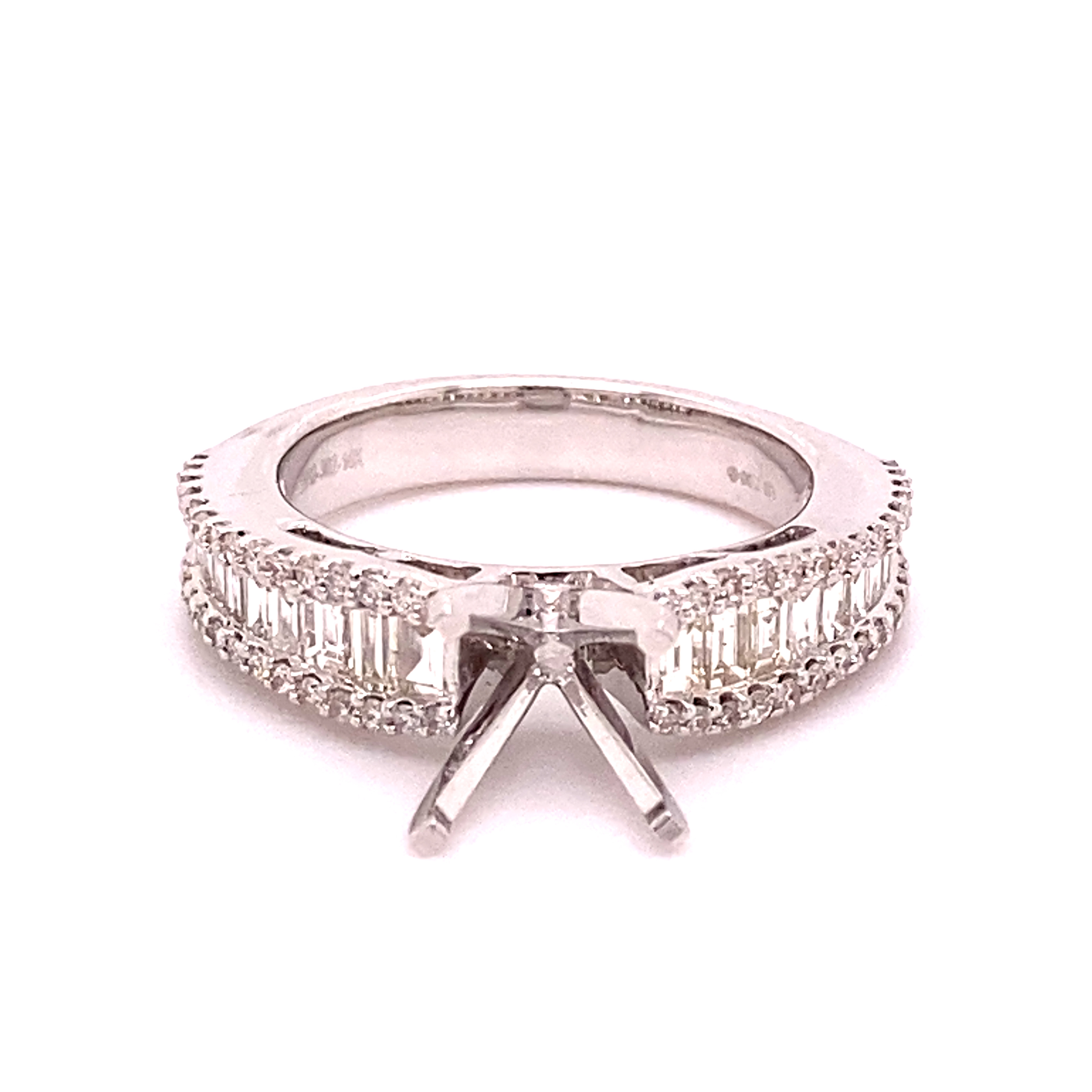 Diamond Semimount Ring in 14K White Gold