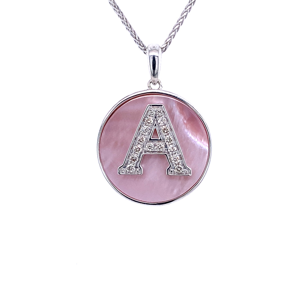 Mother of Pearl Pendant in 14K White Gold