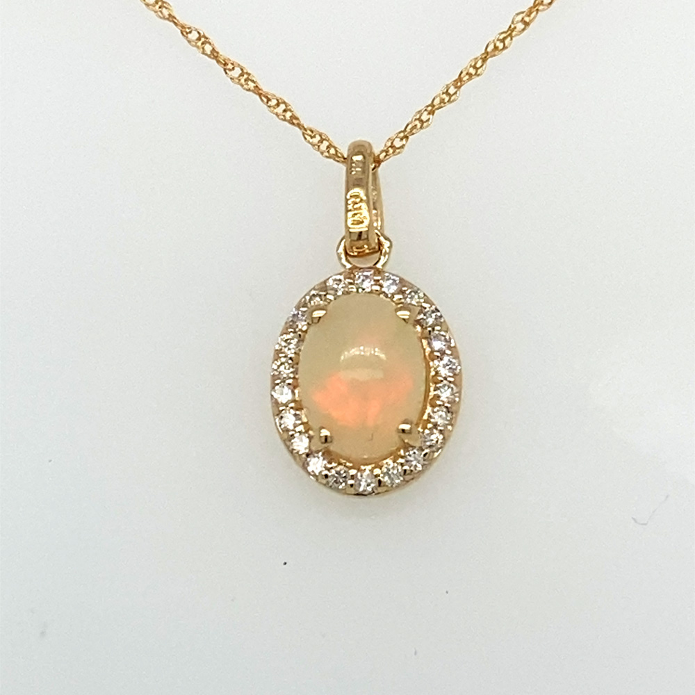 Opal Pendant in 14K Yellow Gold