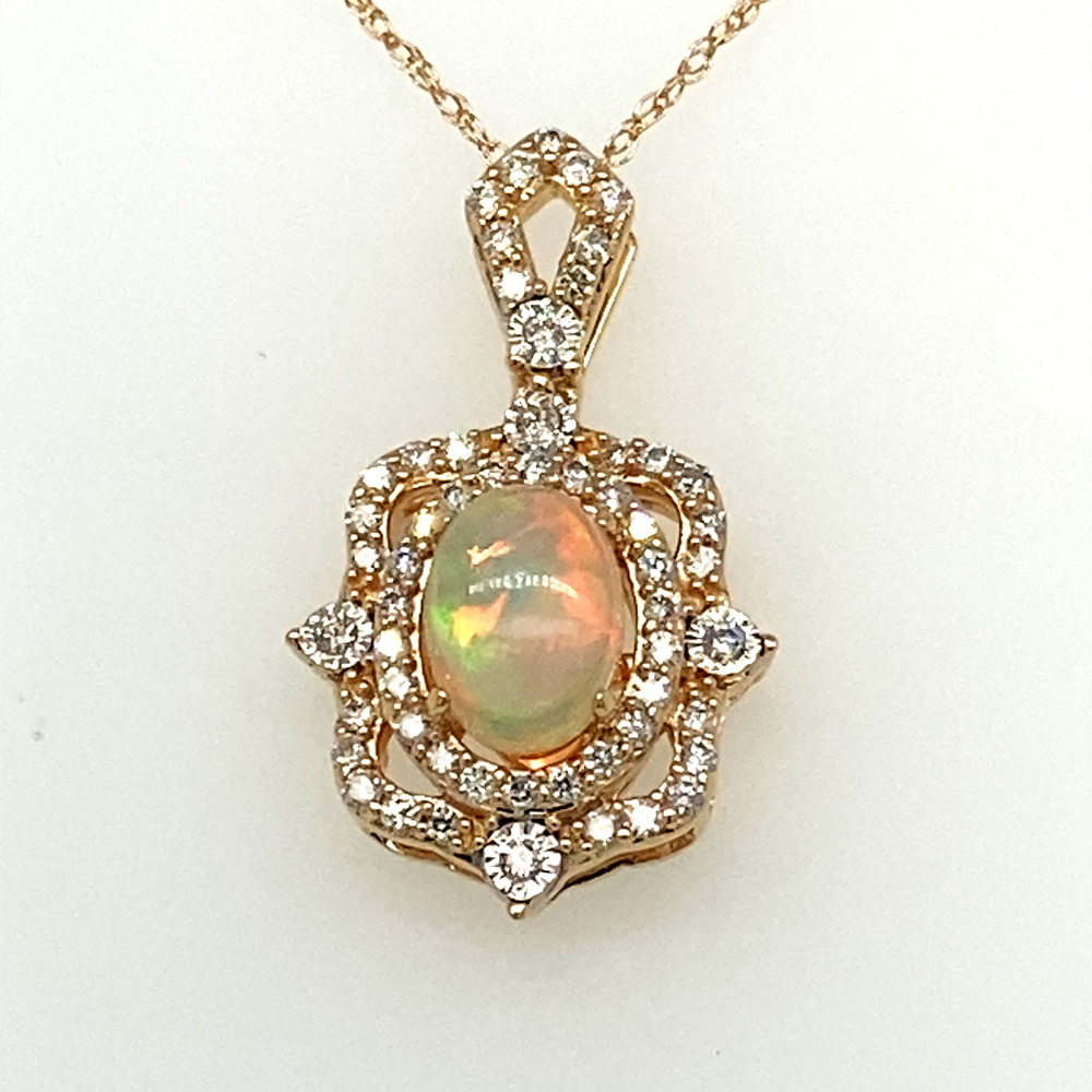 Opal Pendant in 14K Yellow Gold
