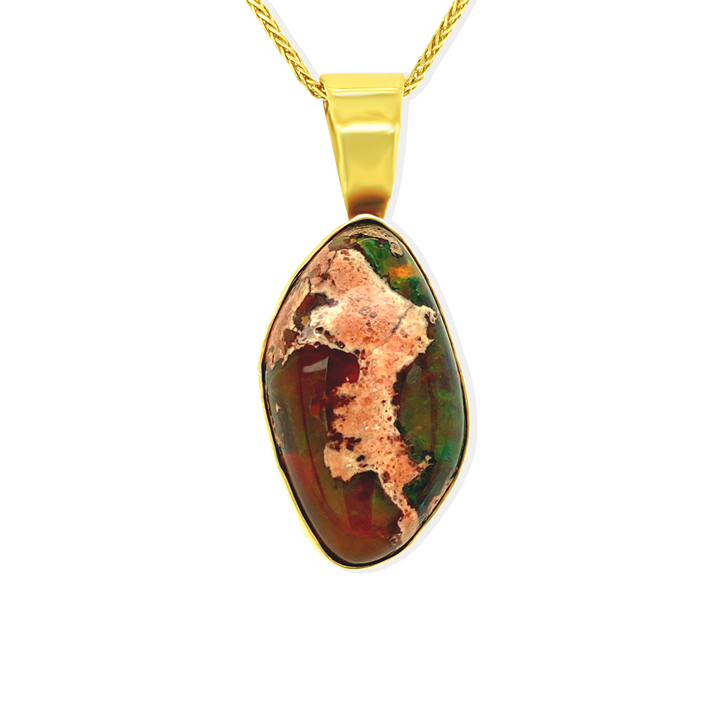 Opal Magdalena Pendant in 14K Yellow Gold