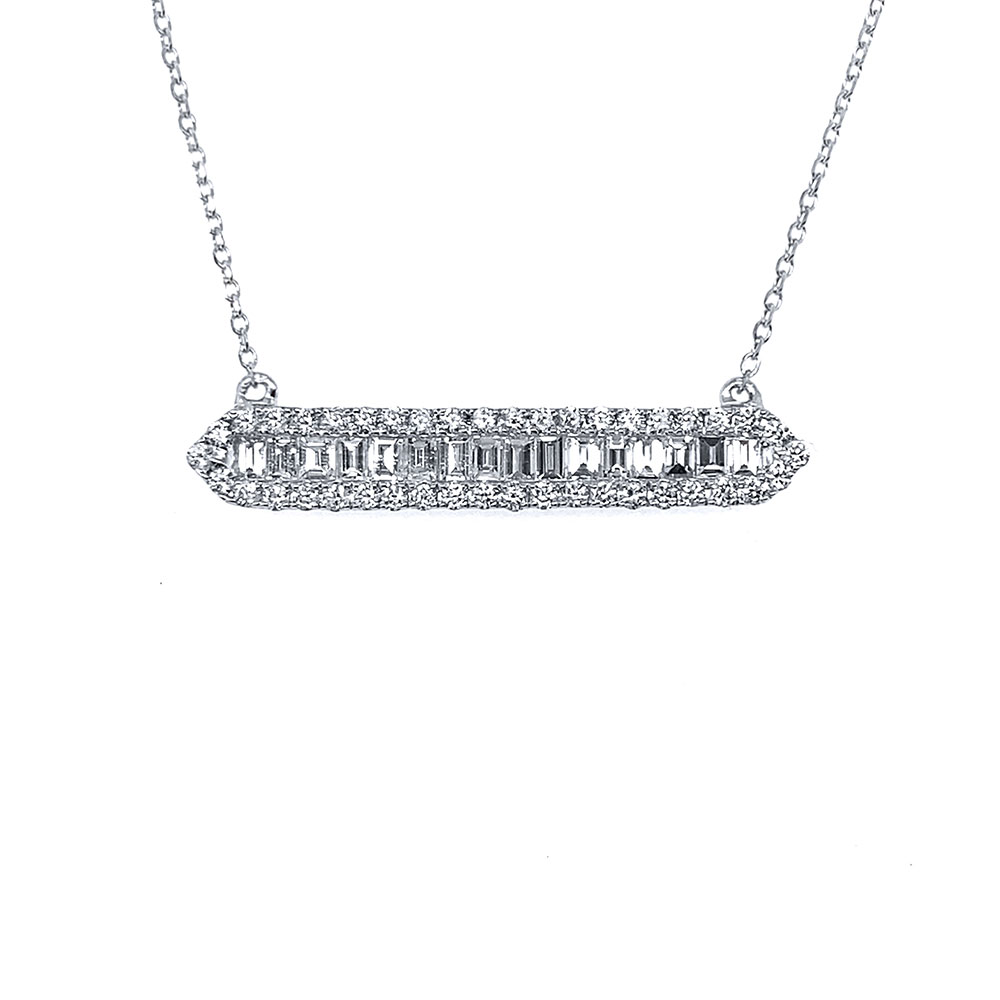 Diamond Ladies Necklace in 14K White Gold